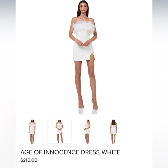 Par Violet Age of Innocence White Mini Feather Dress - Medium - Picture 4 of 4